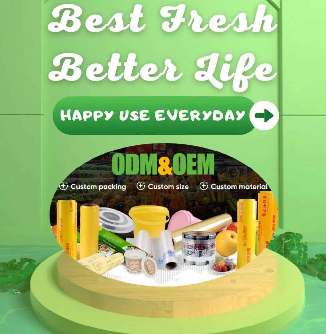 Food Grade Jumbo Roll Printed Moisture Proof Customized Soft PVC Cling Film