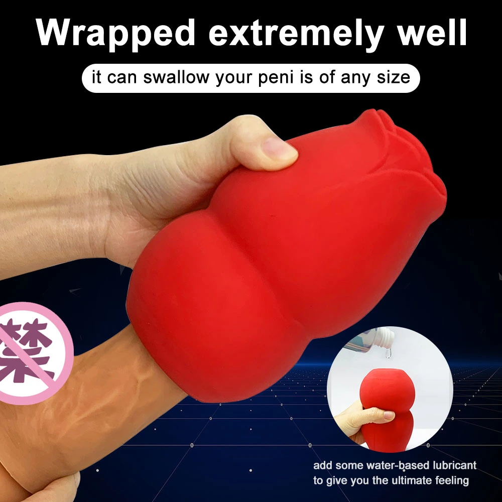 Rose Masturbation Cup Heating Sexy Mold Male Masturbation Clip Sex Toy
