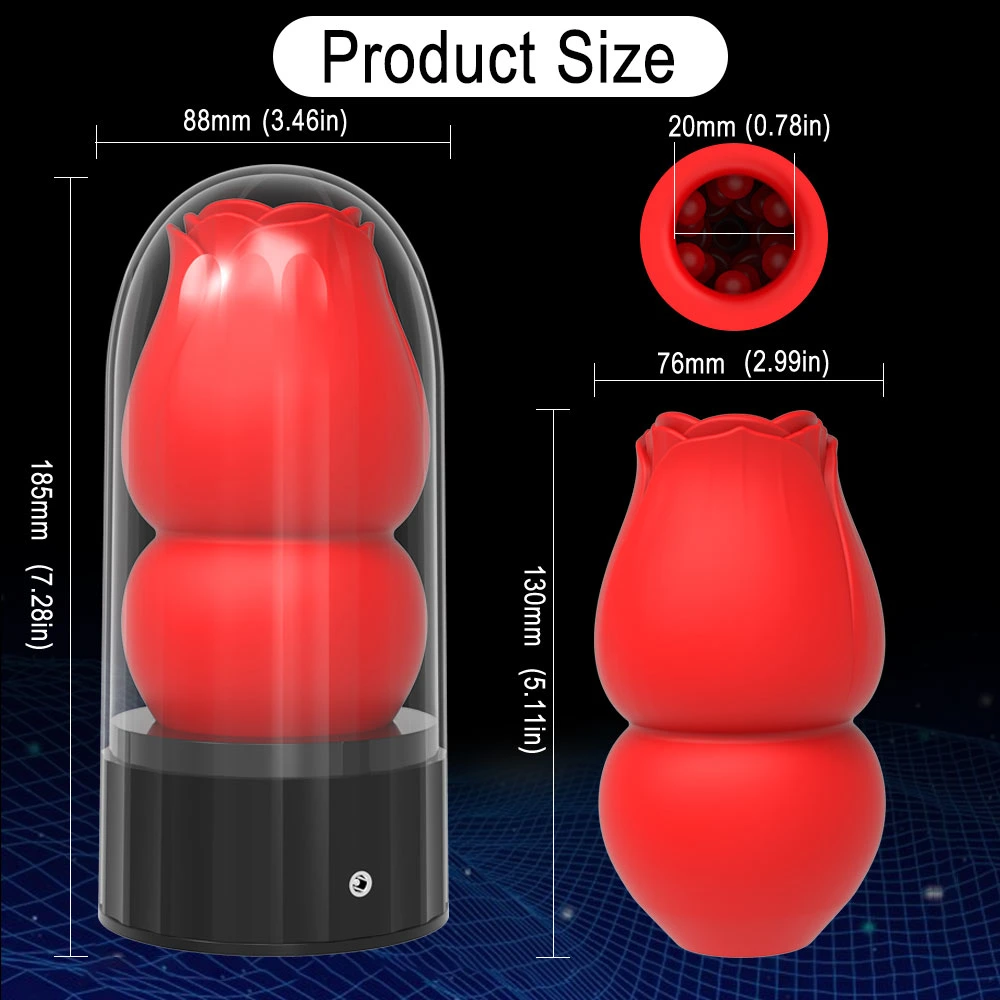 Rose Masturbation Cup Heating Sexy Mold Male Masturbation Clip Sex Toy