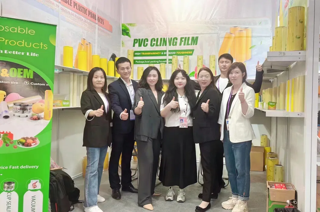 Food Grade Jumbo Roll Printed Moisture Proof Customized Soft PVC Cling Film