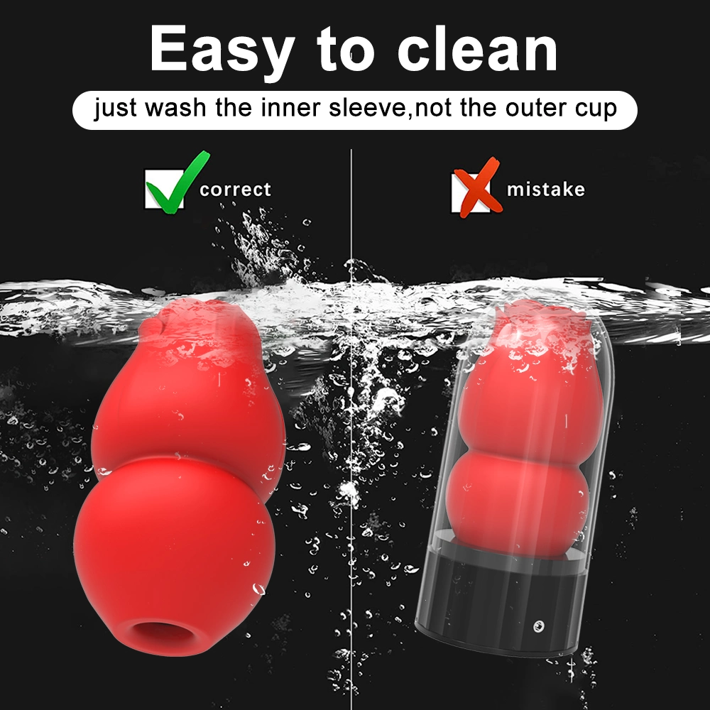 Rose Masturbation Cup Heating Sexy Mold Male Masturbation Clip Sex Toy