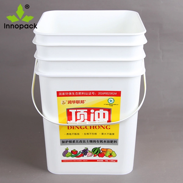 Black PP HDPE Plastic Square Heavy Duty Bucket with Lid and Handle