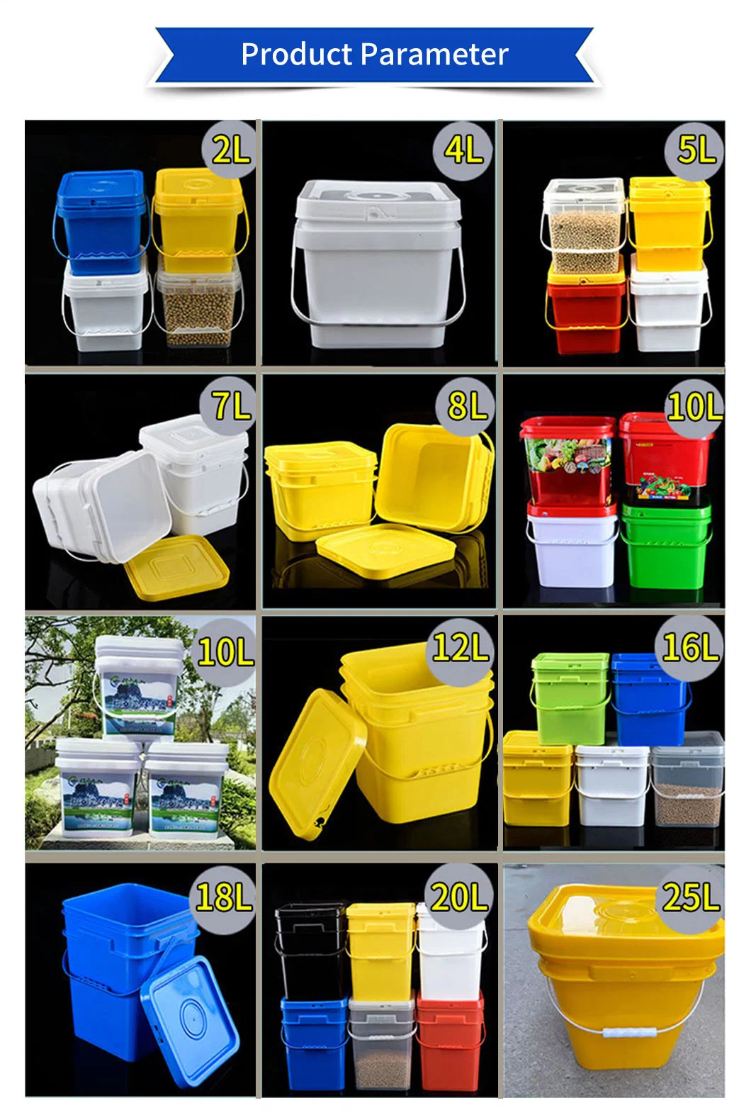 Manufacturer Iml Ceramic Clay Paste Plastic Buckets with Lids for Sale