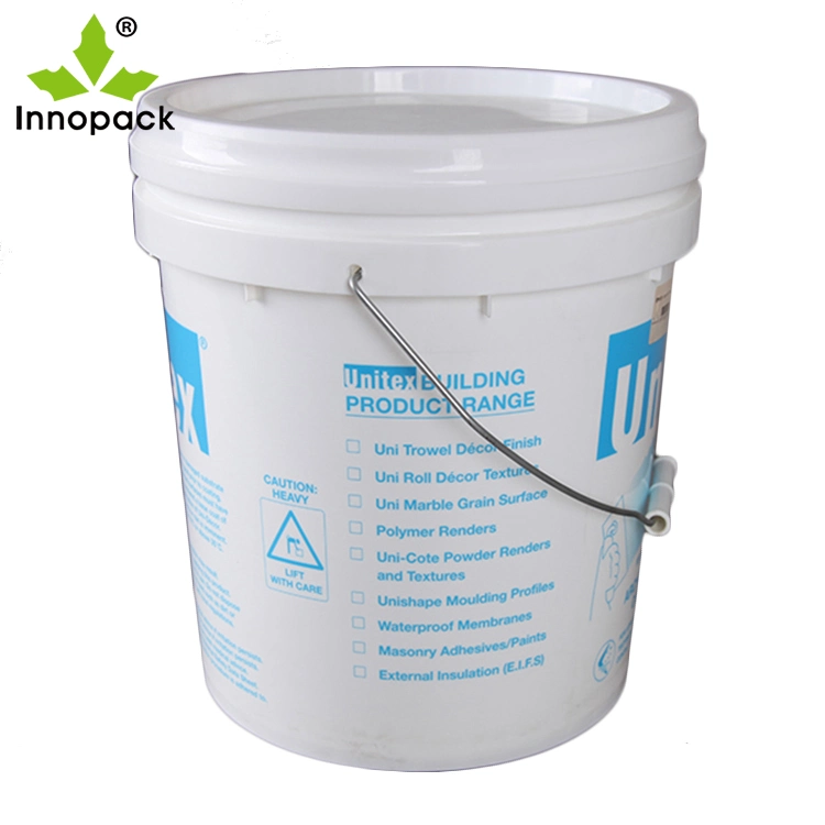 Printed 12 Liter Plastic Bucket with Tamper Evident Lid and Metal Handle