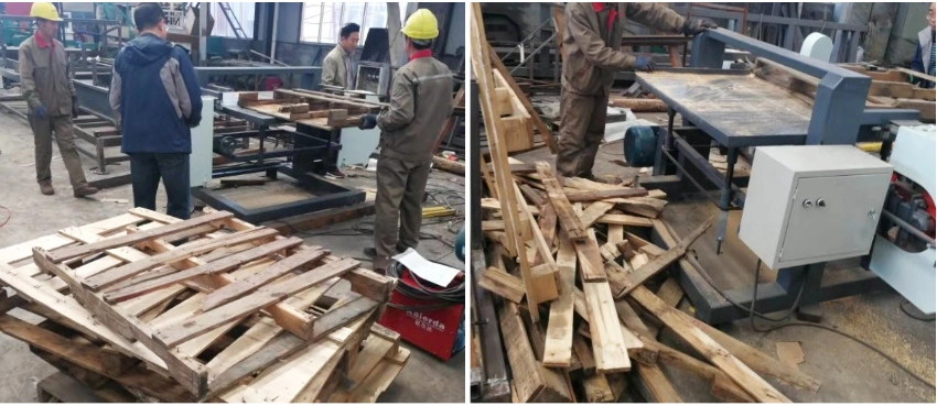 CE Approved Horizontal Wood Pallet Splitting Cutting Dismantling Machine