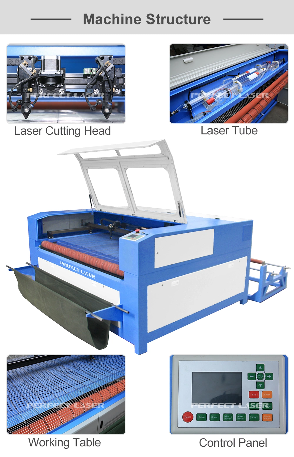 1600*1000mm Dual Heads CO2 Laser Cutting Machine for Cloth Industry