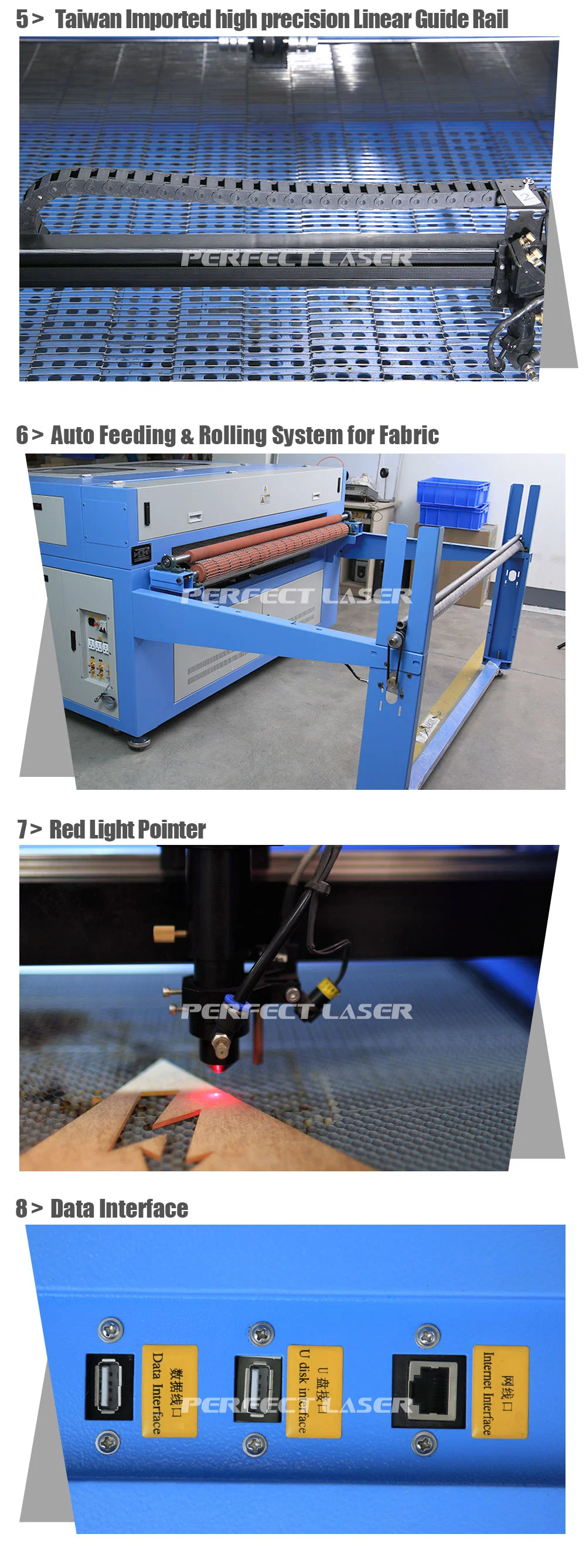 1600*1000mm Dual Heads CO2 Laser Cutting Machine for Cloth Industry