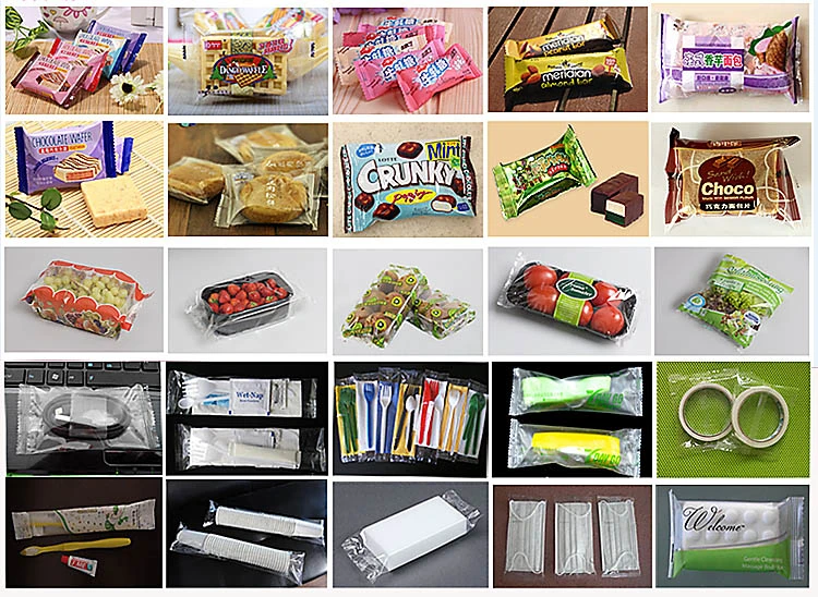 Automatic Horizontal Flow Pillow Mask Bakery Bread Biscuit Cookies Wafer Sandwich Tableware Packing Packaging Machine