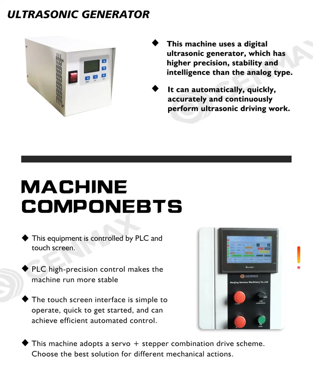 Ultrasonic Automatic Horizontal and Vertical Panel Cutting Machine Genmax