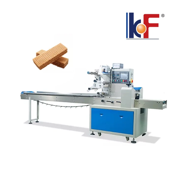 Kefai Horizontal Flow Wrapping Pillow Type Bread Cookies Biscuit Wafer Packaging Machine