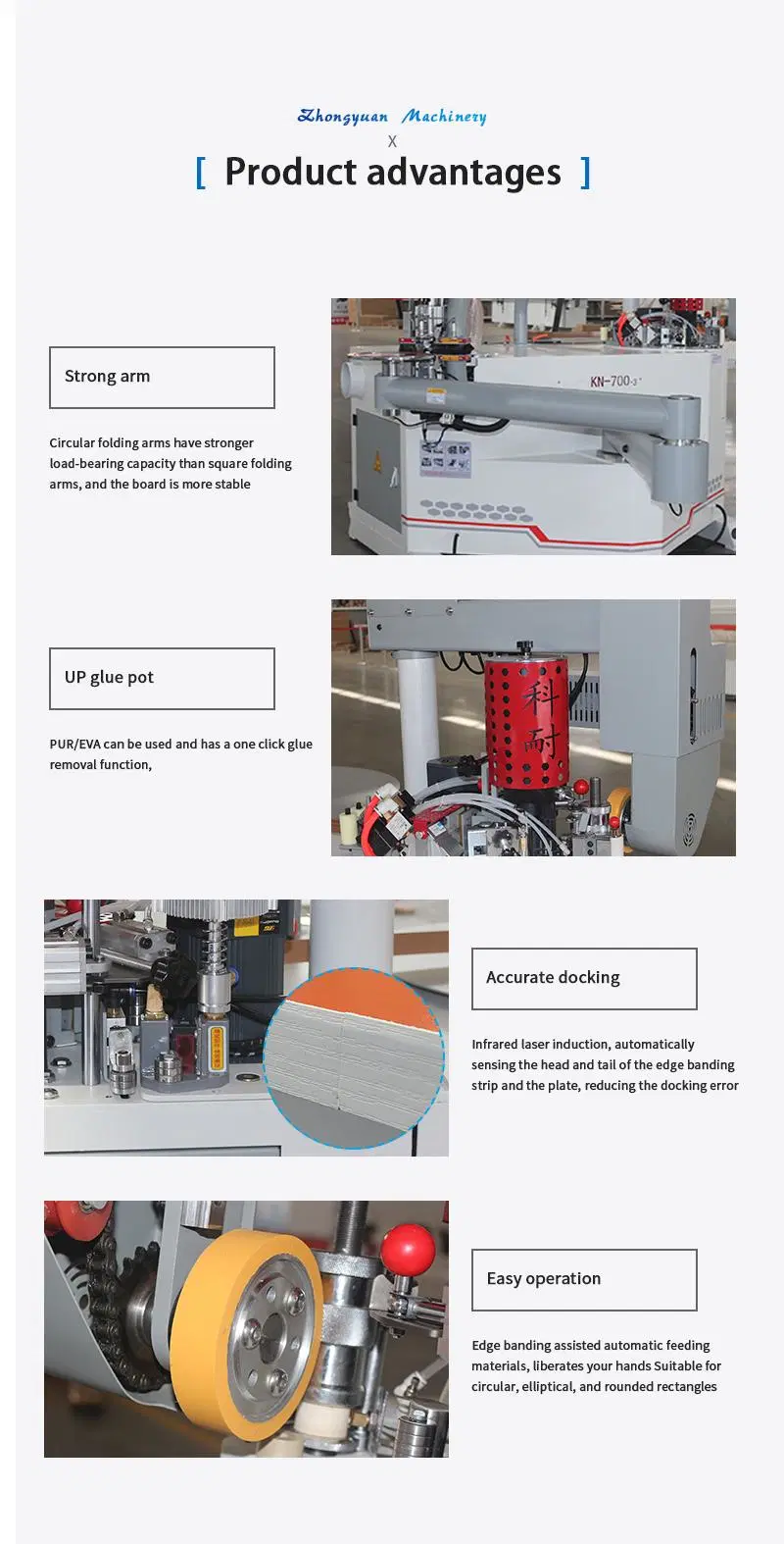 Kn-700-3 Edge Banding Machine Automatic Corner Trimming Machine