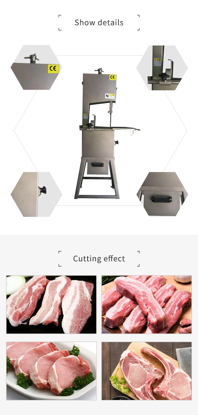 Electric Vertical Duck Meat Cutting Portion Chicken Bone Saw Cutter Machine