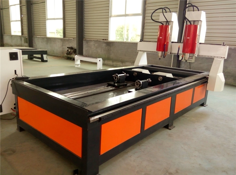 Two Heads CNC Router Machine Price with Rotary Axis