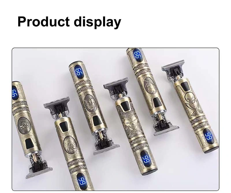 New Product Barber Professional Hair Electric Cordless LCD Hair Trimmer Gold Silver Hair Cutting Machine