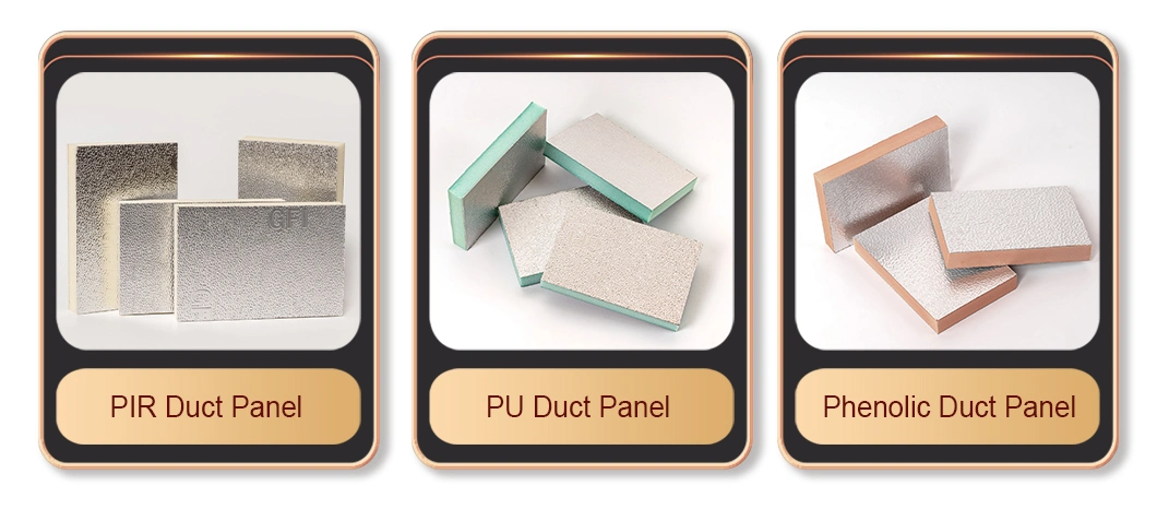 20mm Polyurethane Foam Sandwich Panels with Aluminum Polyurethane Insulation for Ventilation Duct