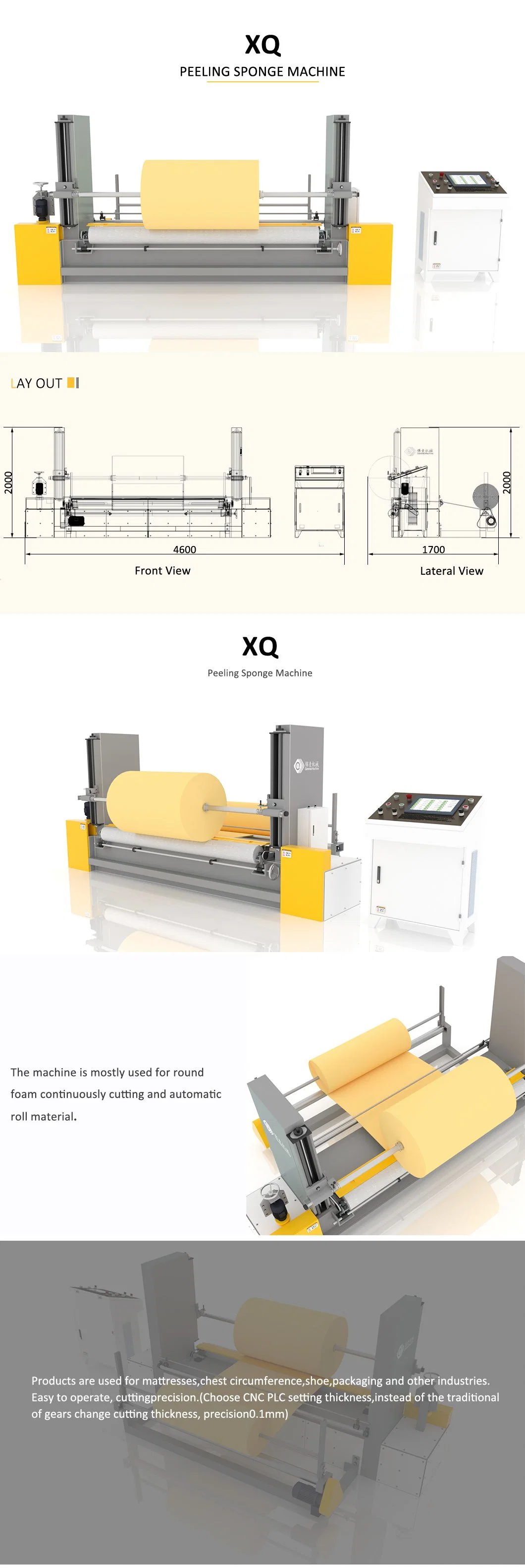 Sponge Rotatory Cutting Foam Mattress Machine