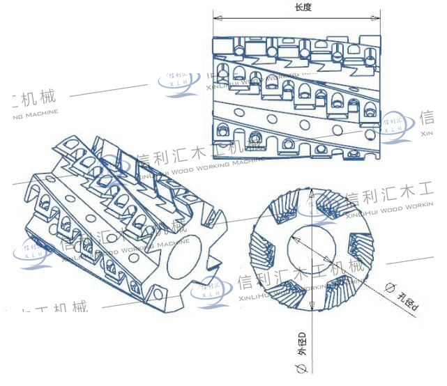 Spiral Cutterhead/ Cutter Can Be Fits in Vertical Machine, Copy Milling Machine, 4-Side Moulders Cutting Blade Applicable Wood Working Machines, Copy-Mill Blade