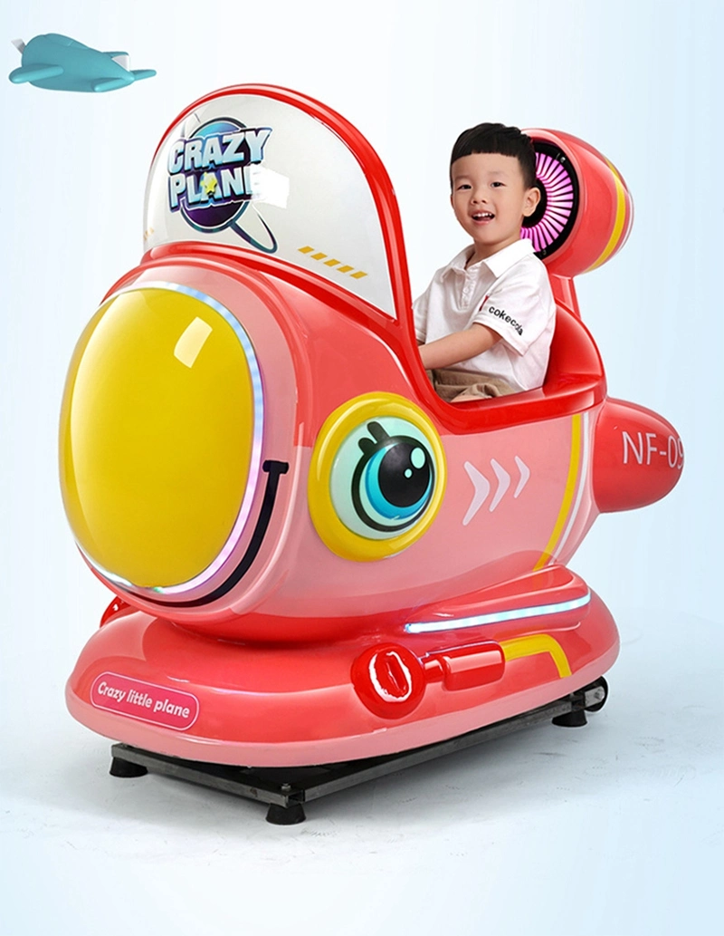 Crazy Small Aircraft Fiberglass 3D Interactive Children Electric Kiddie Rides Swing Game Machine