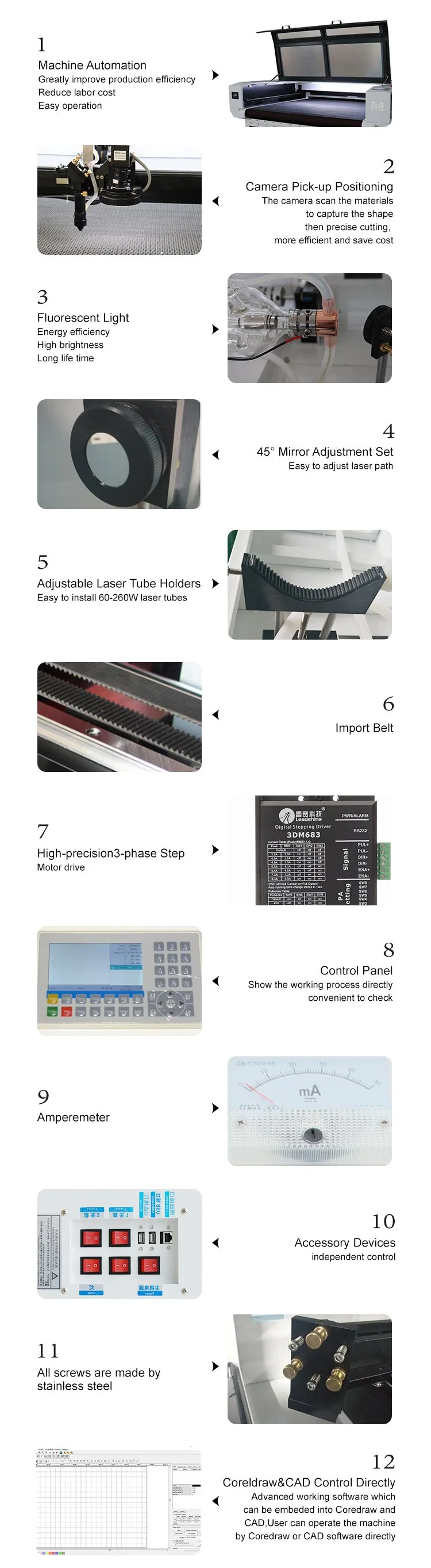 Lihua 1810 1812 Cnc Lazer Cutter Foam Textile Fabric Leather Auto Feeding Co2 Laser Cutting Machine