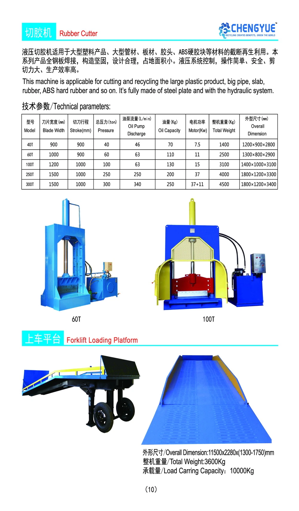 Plastic Recycled Machine Plastic Cutting Machine Vertical Hydraulic Guillotine Rubber Blade Cutter