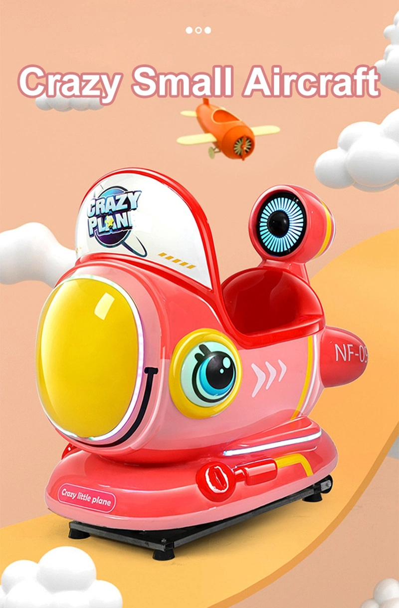 Crazy Small Aircraft Fiberglass 3D Interactive Children Electric Kiddie Rides Swing Game Machine