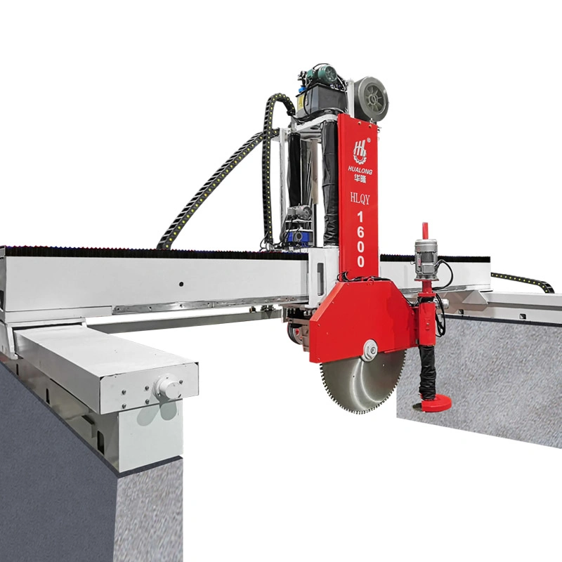 Hualong Machinery Hlqy-1600h Siemens PLC Granite Disc Granite Bridge Saw Horizontal Vertical Blade Marble Block Cutter for Cutting to Slabs