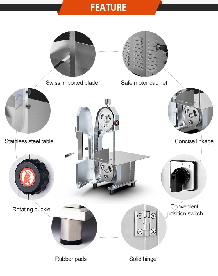 Electrical Butchery Bone Saw Meat Cutting Machine Bone Meat Bone Cutter Slicer for Stainless 1500W