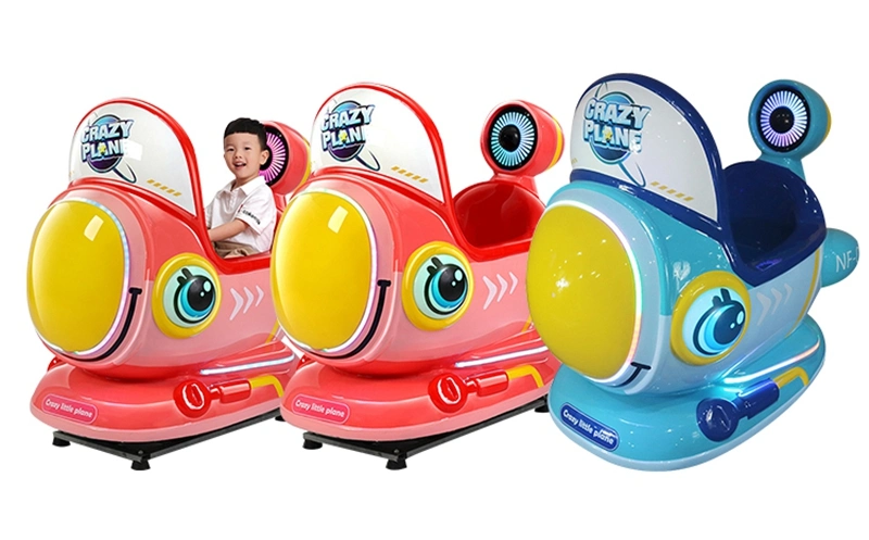 Crazy Small Aircraft Fiberglass 3D Interactive Children Electric Kiddie Rides Swing Game Machine