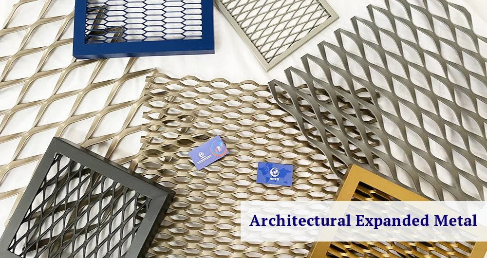 Professional Manufacture Golden Anodized Aluminum Expanded Metal Mesh Panels