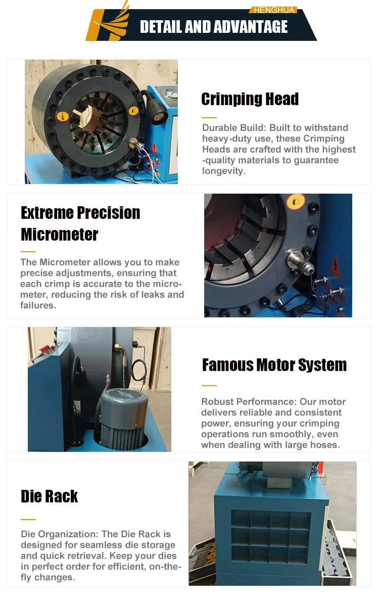 Dx102 Heavy Duty 1/4-6inch High Pressure Hose Crimping Machine Hydraulic Hose Crimper Used Pipe Press