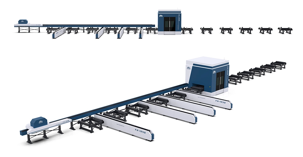 Professional Metal Fabrication Structure Tekla Fh1250 12kw 20kw 30kw Channels Angle Steel H Beam 3D CNC Bevel Cutting Machine