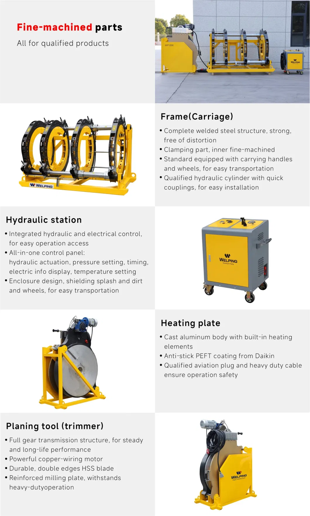 Wp1200A 630 to 1200 mm Manufacturer HDPE Welding Machine HDPE Hydraulic Welding Machine Welping