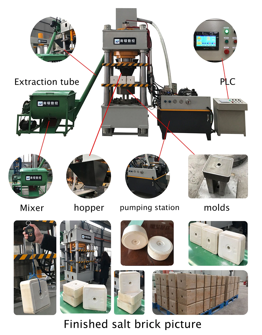 Nadun 630 Ton Hydraulic Press Machine Production Line for Animal Mineral Block