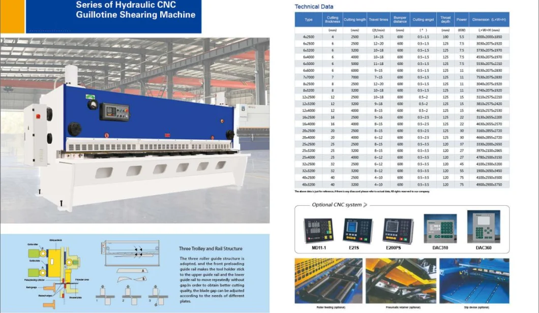 Mechanical Metal Sheet Hydraulic Shearing Machine Cutting Machine Used for Stainless Materials