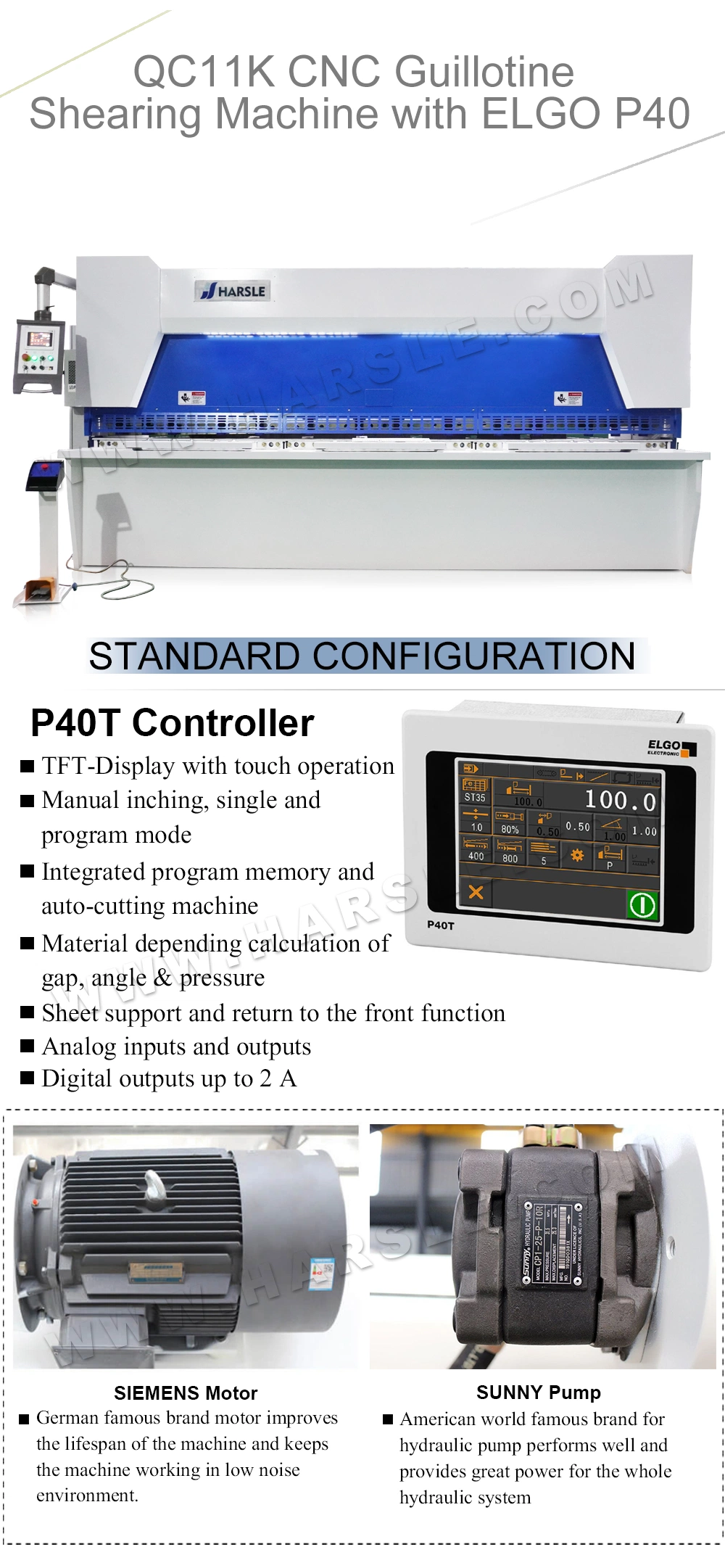 4000mm P40t Controller Hydraulic Metal CNC Guillotine Shearing Cutting Machine