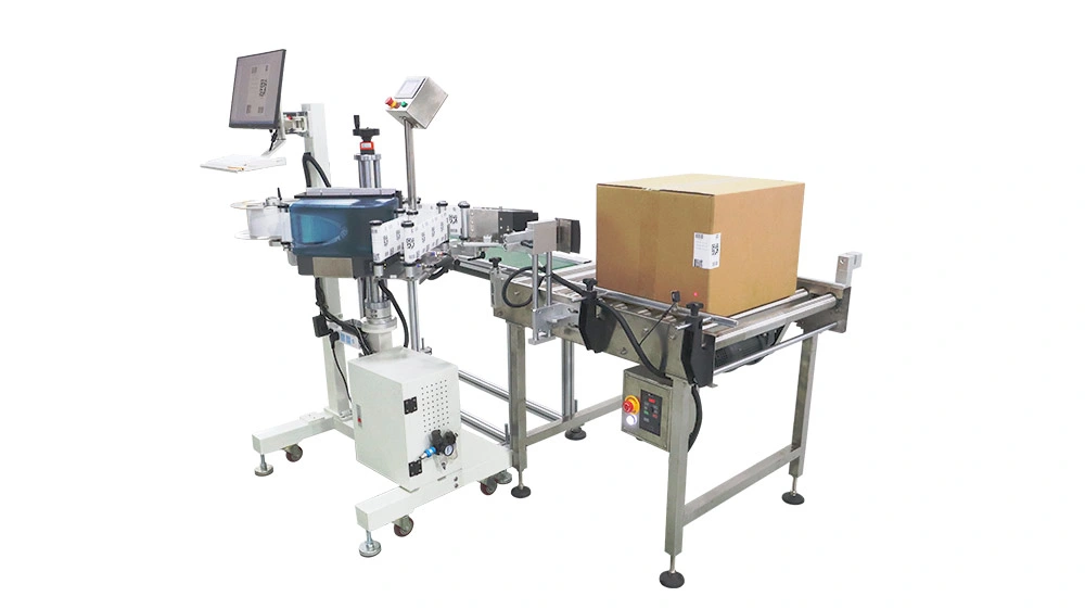 Gosunm Tamper Evident Label Applicator Label Pasting Machine Carton Corner Labeling Machine Label Printing Machine for Small Business