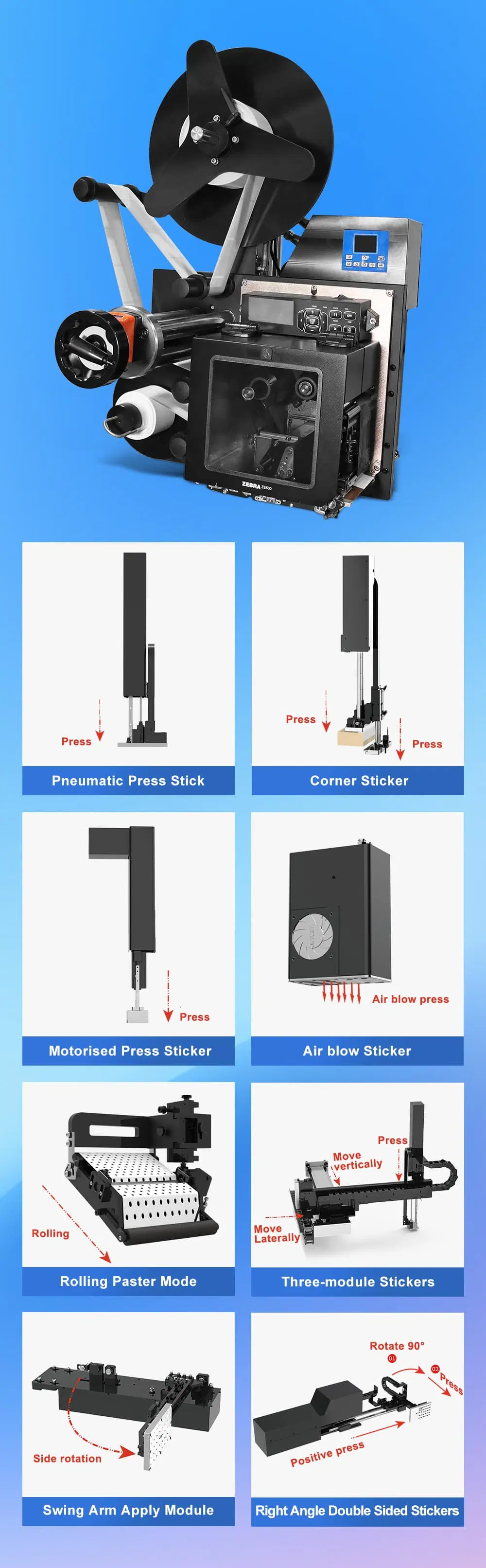 Gosunm Tamper Evident Label Applicator Label Pasting Machine Carton Corner Labeling Machine Label Printing Machine for Small Business