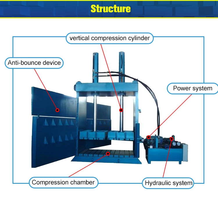 Small Vertical Hydraulic Baler Machine Cotton Baling Press with CE Certification