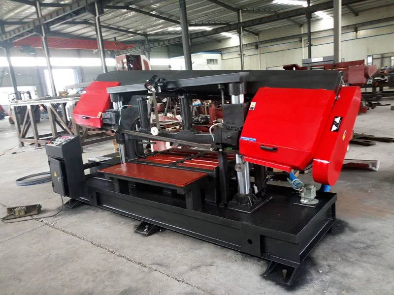 China Gantry Type Horizontal Metal Band Saw Machine Hydraulic Semi-Automatic Metal Cutting Band Sawing Machine