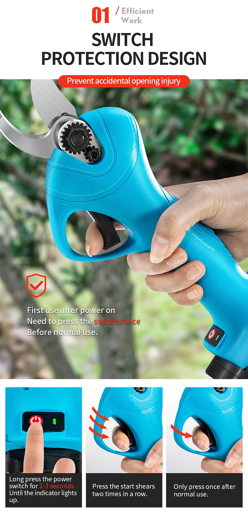 Professional Cordless Electric Pruning Shears with Rechargeable Battery for Sale