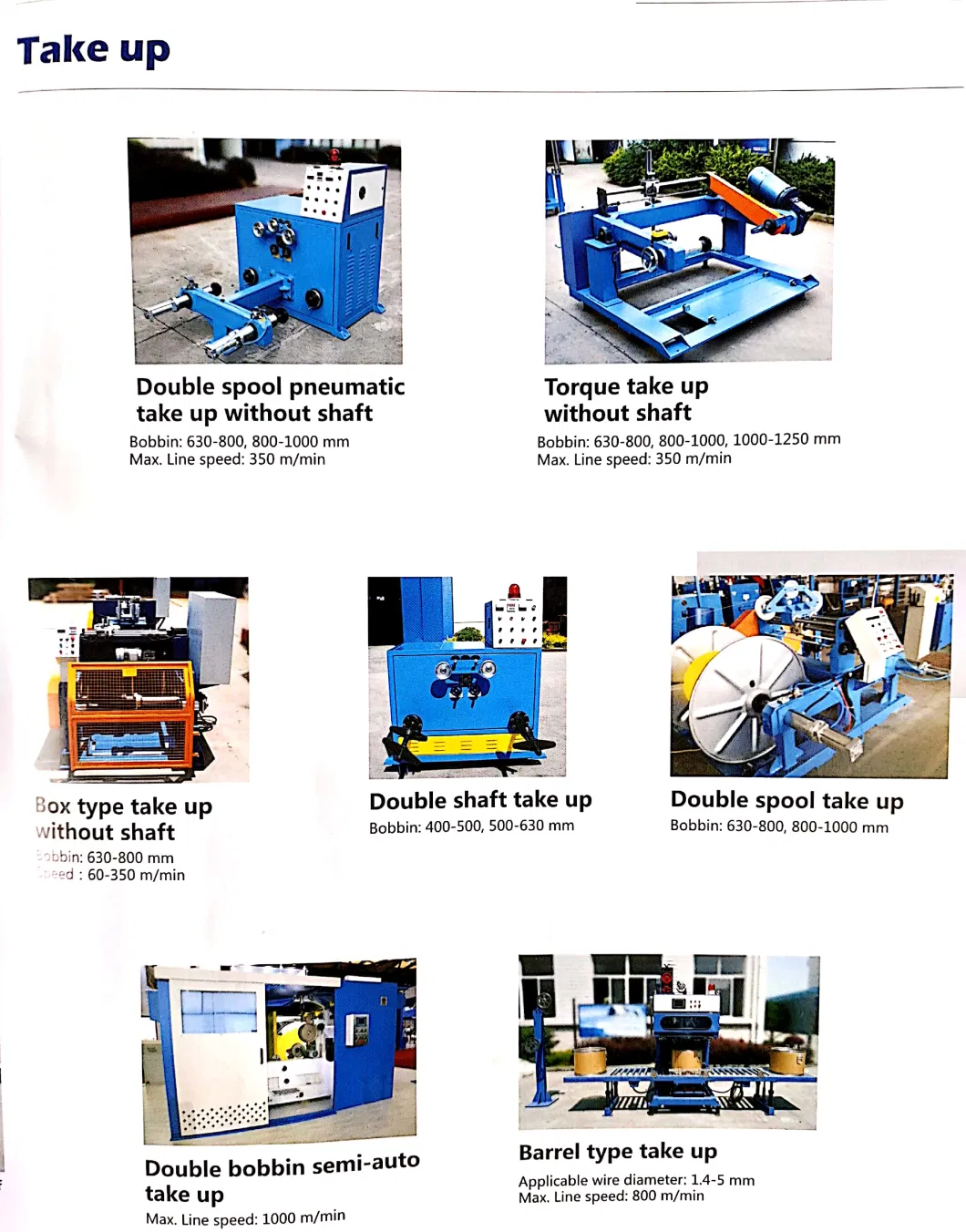 Qp1000-2000 Wire Pay off / Take up Machine End Shaft Type Winding Frame