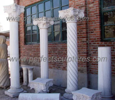 Customized Architectural Decorative Natural Stone Pillars Classic Marble Granite Roman Column for Construction (QCM162)