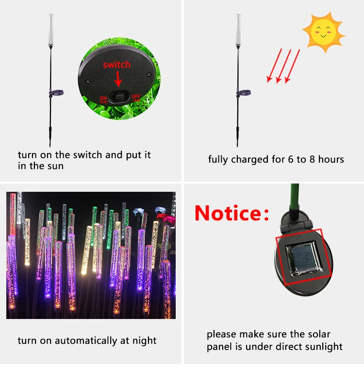 Amazon Outdoosolar Powered Lights Artificial Flower Acrylic Reed Lamp LED Luminous Wheat Spike Lamp Christmas Decoration Garden Lawn Reed Lamp