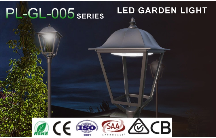 High Quality Aluminium IP65 Outdoor Park Lantern 60W LED Post Top Garden Street Light