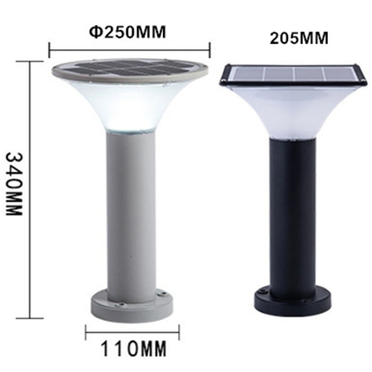 Outdoor Bollard Lamp Solar Garden Light for Lawn Yard Path Walkway