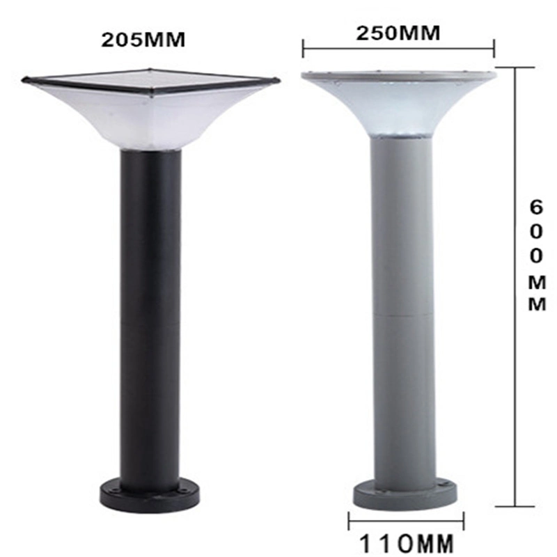 Outdoor Bollard Lamp Solar Garden Light for Lawn Yard Path Walkway