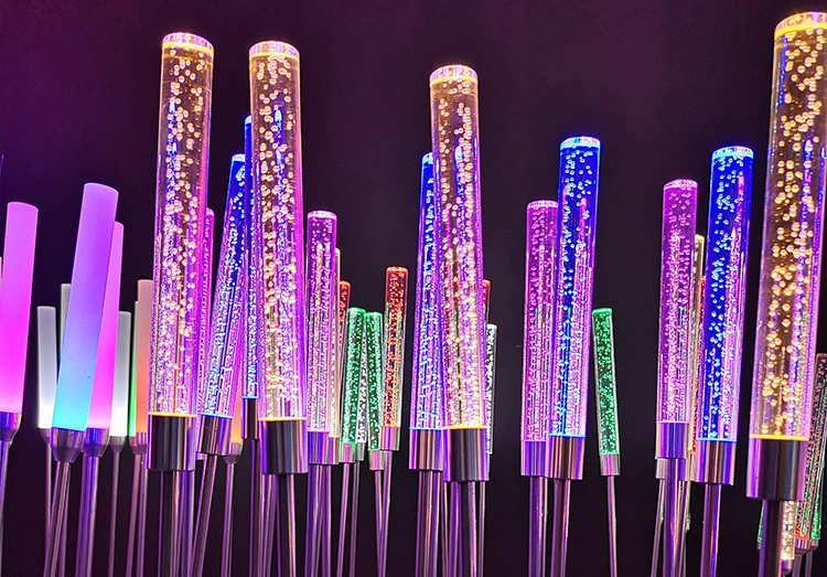 Amazon Outdoosolar Powered Lights Artificial Flower Acrylic Reed Lamp LED Luminous Wheat Spike Lamp Christmas Decoration Garden Lawn Reed Lamp