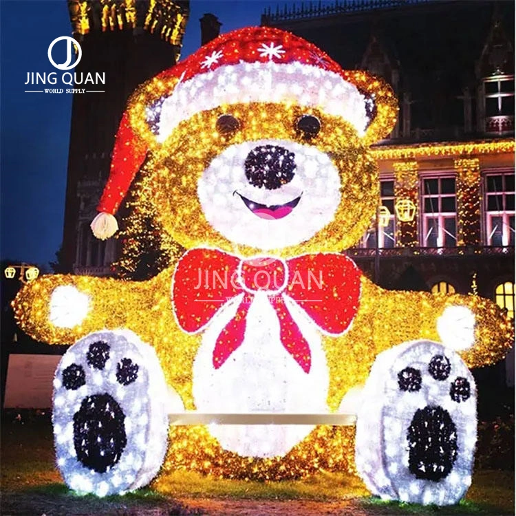 LED Motif Christmas Bear Decoration Lights Outdoor Street Mall Decorative New Year Ornaments Outside Plaza Decors