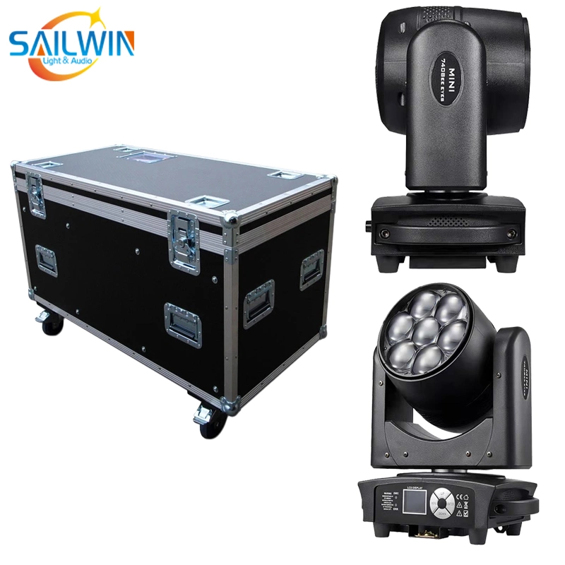 7X40W LED Zoom Mini Moving Head Wash Stage Light DMX RGBW for DJ Disco Wedding Party