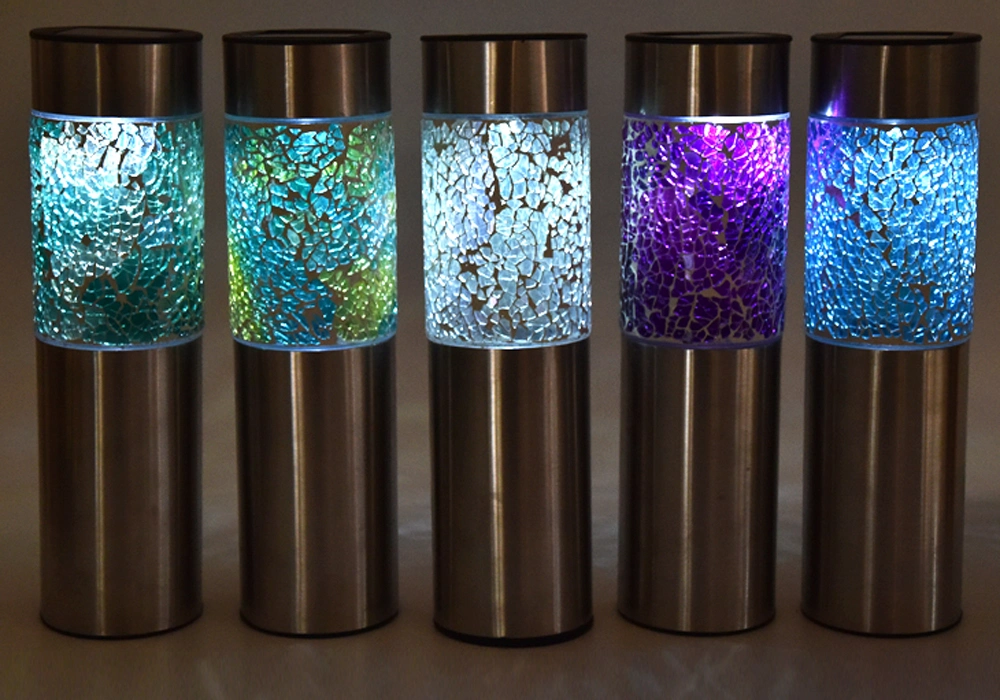 Mosaic Bollard Decorative Solar Garden Lights